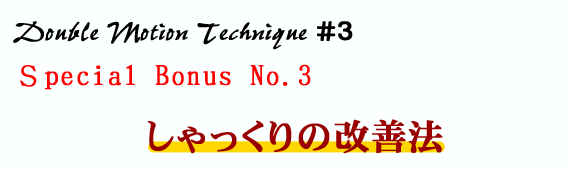 Double Motion Technique #3 Special Bonus No.3 ̉P@